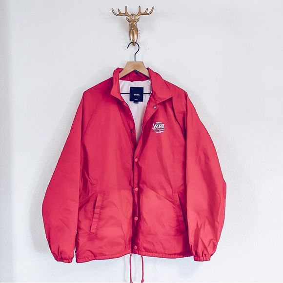 Vans Other - Vans Men's Maroon Button Front Windbreaker Jacket Size Large